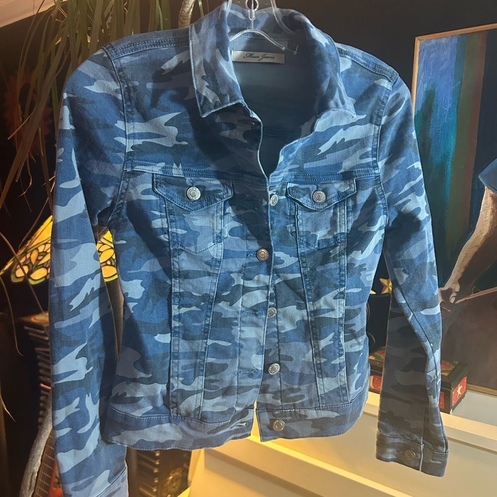 Y2K Mavi Blue Camo Jean Jacket XS